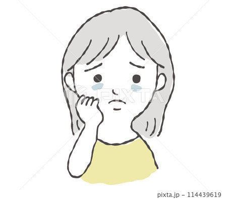 イラスト素材：肝斑が気になる女性 114439619