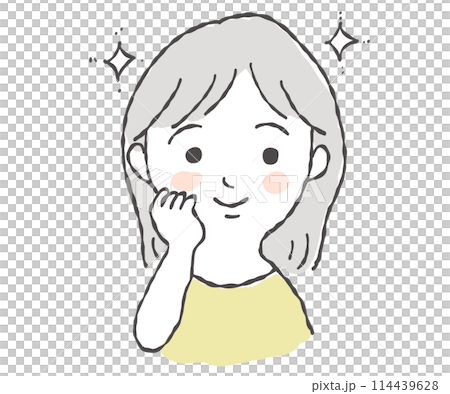 Illustration material: A woman with no facial worries Illustration material: A woman with no facial worries 114439628