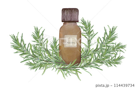 ローズマリーと精油の瓶・精油＆アロマ・芳香植物 114439734