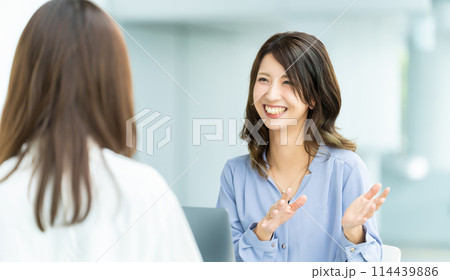 ミーティングをする2人のビジネスウーマン 114439886