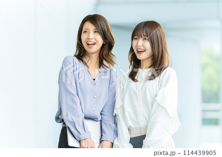 仲のいい2人のビジネスウーマン・チームワークイメージ 仲のいい2人のビジネスウーマン・チームワークイメージ 114439905