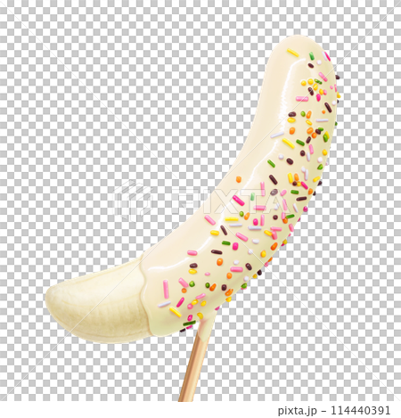 巧克力香蕉插畫現實 114440391