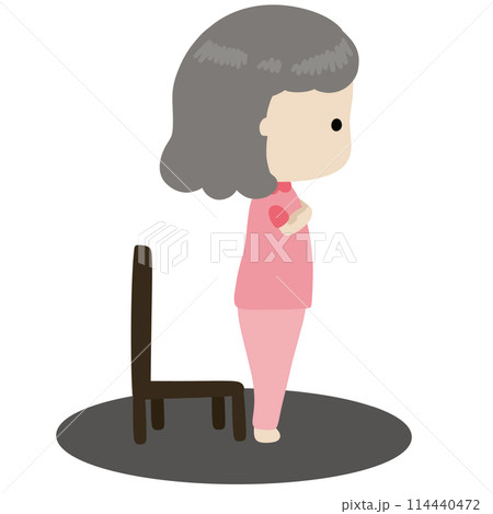 vector of woman in pain 114440472