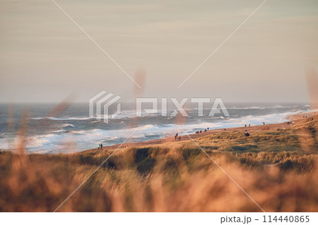 Sunset at the danish west coast 114440865