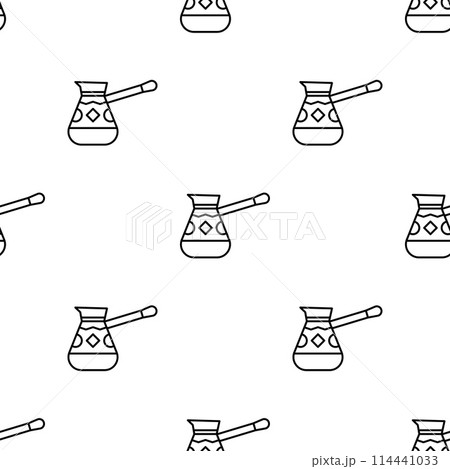 Turkish coffee pot seamless pattern. Cezve. 114441033