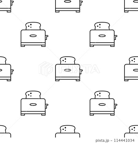 Toaster seamless pattern. Kitchen Household appliances. 114441034