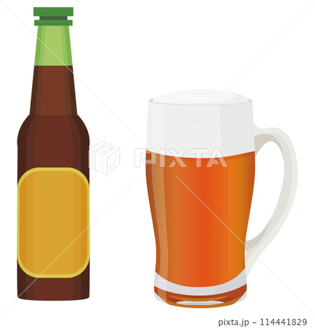 シンプルな赤ビールのイラスト ベクター アルコール シンプルな赤ビールのイラスト ベクター アルコール 114441829