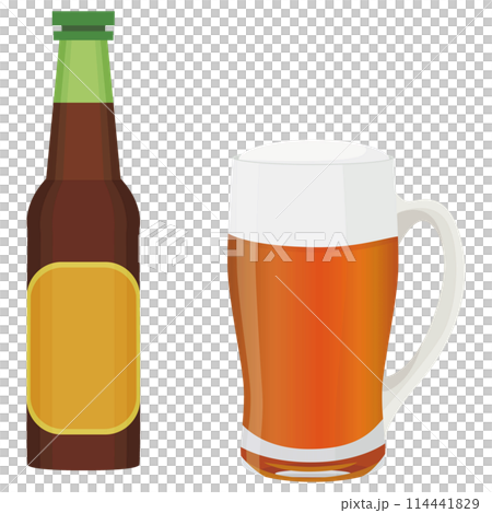 シンプルな赤ビールのイラスト ベクター アルコール シンプルな赤ビールのイラスト ベクター アルコール 114441829
