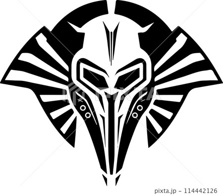 Pharaoh man emblem logo template. Print, tattoo illustration of pharaoh Pharaoh man emblem logo template. Print, tattoo illustration of pharaoh 114442126
