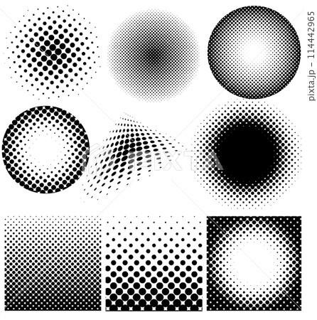 Halftone collection vector on white background Halftone collection vector on white background 114442965