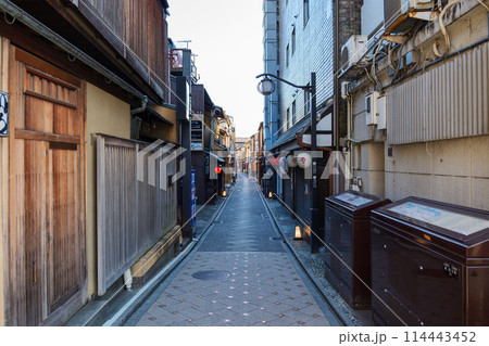 早朝の先斗町通 114443452