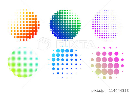 colorful gradient halftone circles set. Vector illustration colorful gradient halftone circles set. Vector illustration 114444538