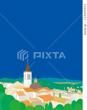 スポレート　spoleto　ウンブリア　umbria　イタリア　夏風景 114445051