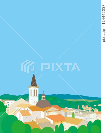 スポレート spoleto ウンブリア umbria イタリア 夏風景 スポレート spoleto ウンブリア umbria イタリア 夏風景 114445057