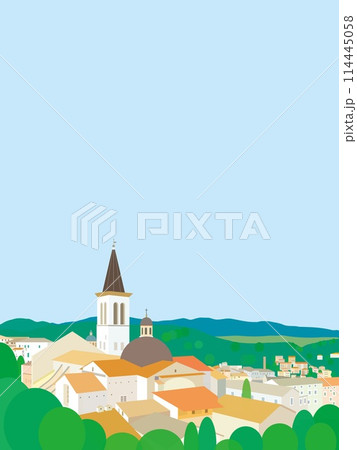 スポレート　spoleto　ウンブリア　umbria　イタリア　夏風景 114445058