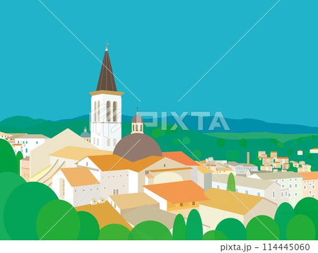 スポレート spoleto ウンブリア umbria イタリア 夏風景 スポレート spoleto ウンブリア umbria イタリア 夏風景 114445060