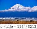 新幹線と富士山 114446212