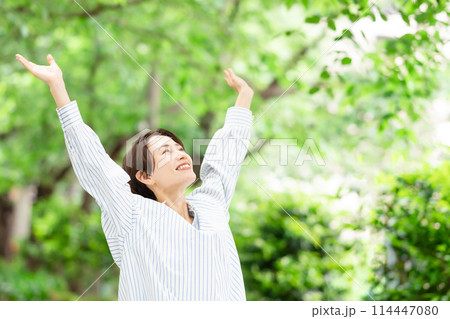 リラックスする女性 114447080