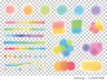 水彩模糊多彩材質集 114447489