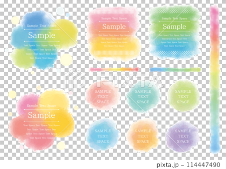 多彩水彩框架材質集 114447490