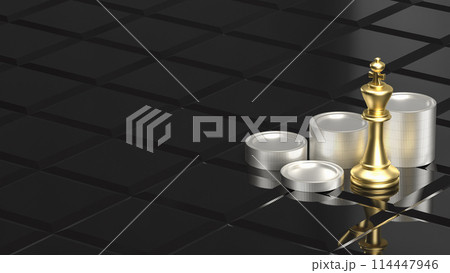 The Gold King Chess for Business concept 3d rendering. The Gold King Chess for Business concept 3d rendering. 114447946