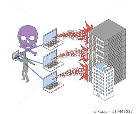 DDoS攻撃のイメージイラスト 114448055