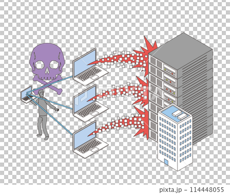 DDoS攻撃のイメージイラスト 114448055