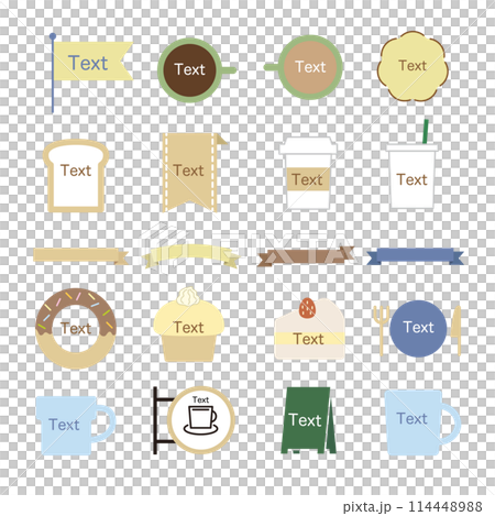 Cafe title space illustration set Cafe title space illustration set 114448988