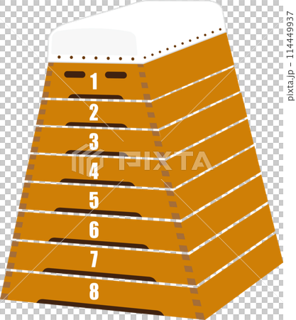 跳び箱の斜め前からのイラスト 跳び箱の斜め前からのイラスト 114449937