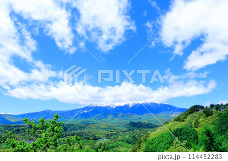 6月の御嶽山と開田高原 114452283