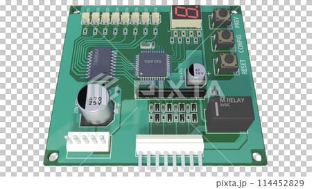 電子部品の説明に利用可能な リアルで正確に作成したプリント基板画像 114452829