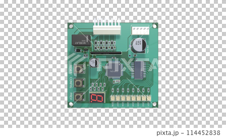 真實且準確創建的印刷電路板影像，可用於解釋電子元件 114452838
