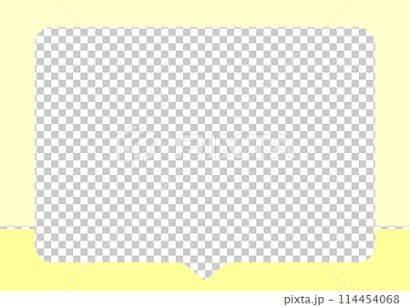 シンプルな吹き出し　黄色　バイカラー 114454068