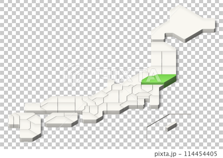 簡化的 3D 日本地圖福島縣等距(帶陰影的透明背景) 簡化的 3D 日本地圖福島縣等距(帶陰影的透明背景) 114454405