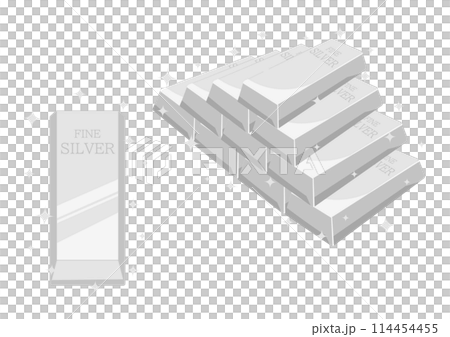 たくさんの銀の延べ棒のイラスト素材 [114454455] - PIXTA