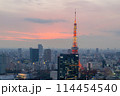 東京タワー　夕焼け 114454540