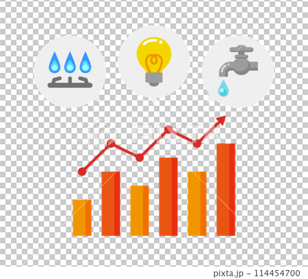 光熱費の値上げイメージのイラスト 114454700