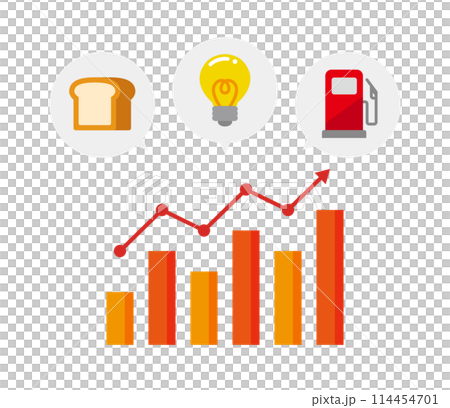 家計に関する値上げイメージのイラスト 114454701