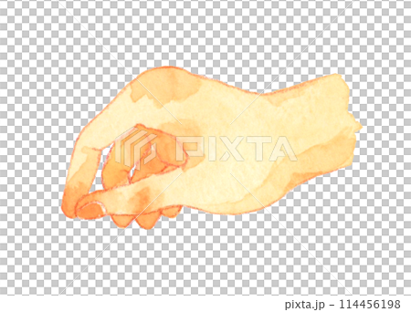 兒童的手捏捏，人手繪水彩插畫素材 114456198