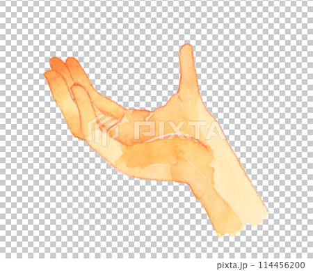 手掌朝上的手繪水彩插圖 手掌朝上的手繪水彩插圖 114456200