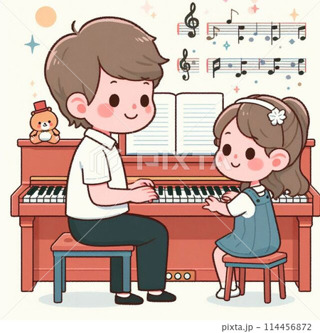 ピアノ教室イラスト 114456872