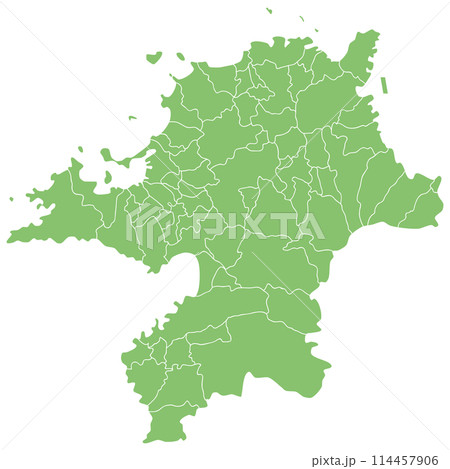 分割できる福岡県地図 分割できる福岡県地図 114457906