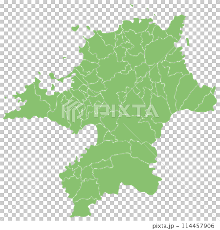 分割できる福岡県地図 分割できる福岡県地図 114457906