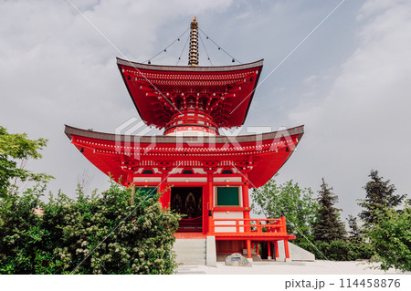 Buddhist temple in Japanese Krasnodar park 114458876