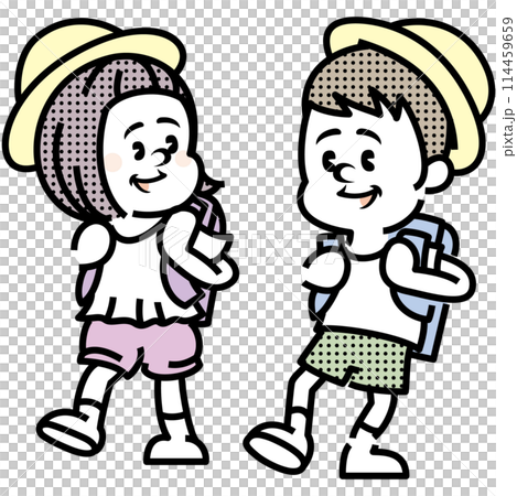 小學生上學插畫 114459659