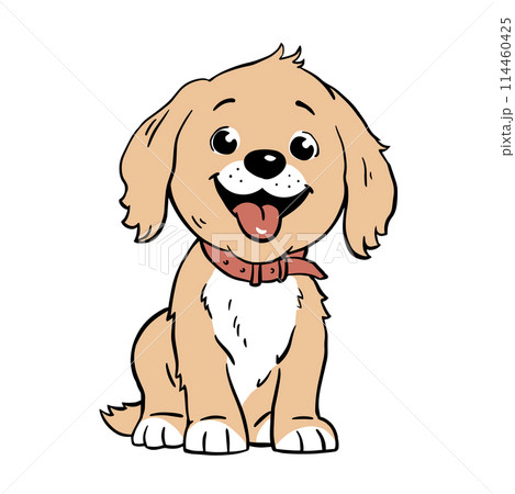 Cute domestic dog on white background 114460425