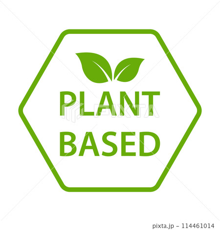 Plant based icon vector healthy food symbol vegan badge, vegetarian sign 114461014