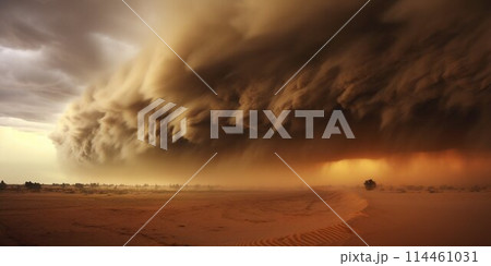 Sandstorm Landscape. Generative ai 114461031