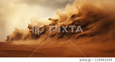 Sandstorm Landscape. Generative ai 114461034