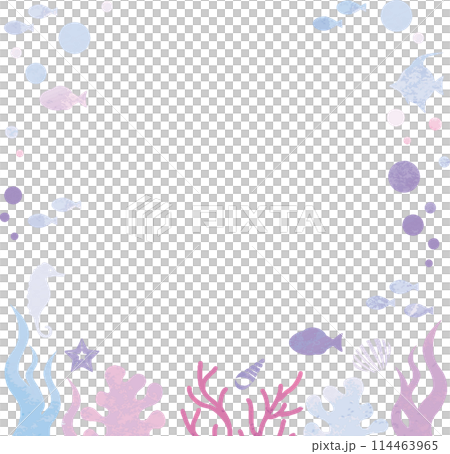 Summer sea silhouette frame decoration watercolor copy space background illustration material Summer sea silhouette frame decoration watercolor copy space background illustration material 114463965